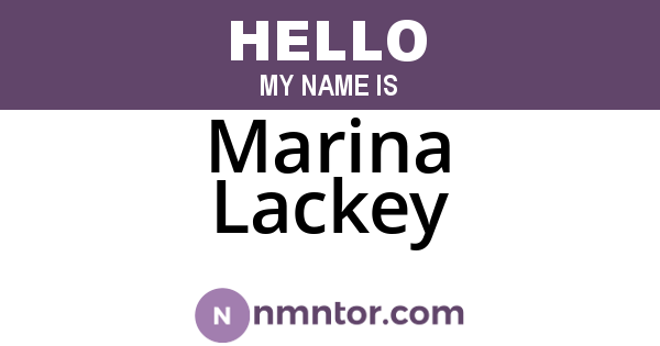 Marina Lackey