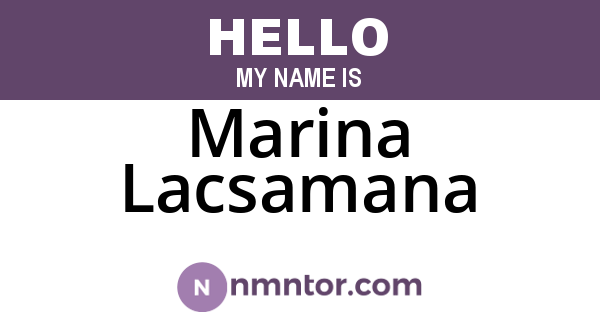 Marina Lacsamana