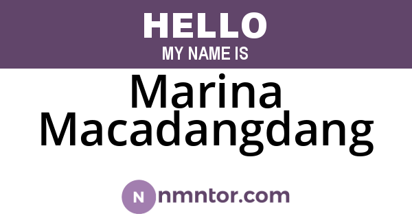 Marina Macadangdang