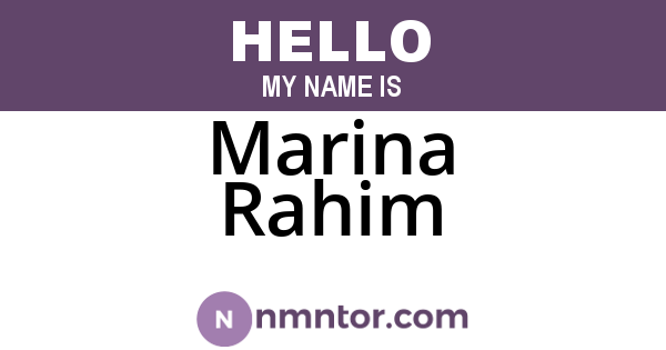 Marina Rahim