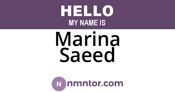 Marina Saeed