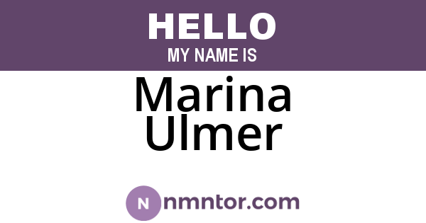 Marina Ulmer