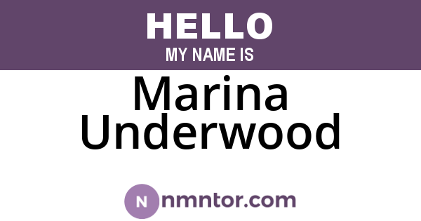 Marina Underwood