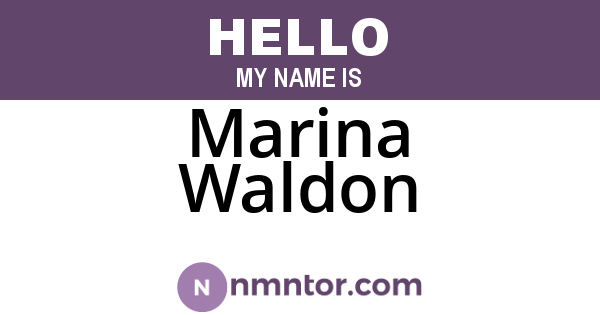 Marina Waldon