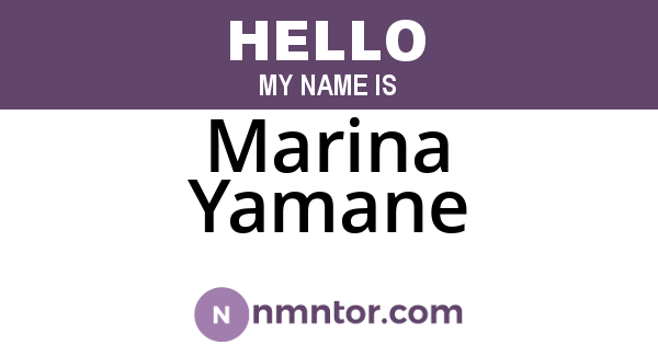 Marina Yamane