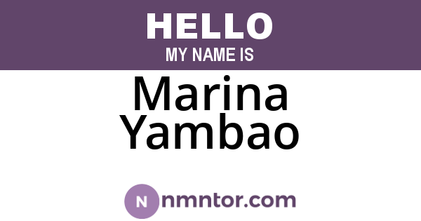 Marina Yambao