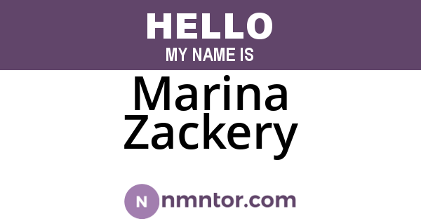 Marina Zackery