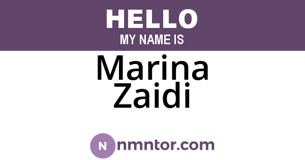 Marina Zaidi