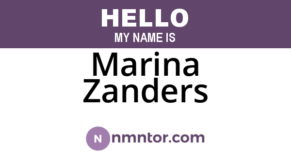 Marina Zanders