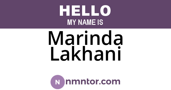 Marinda Lakhani