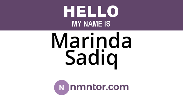 Marinda Sadiq