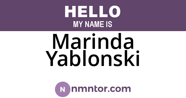 Marinda Yablonski