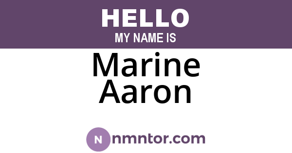Marine Aaron