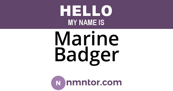 Marine Badger
