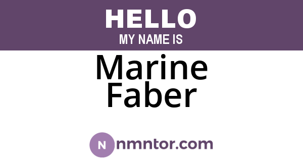 Marine Faber