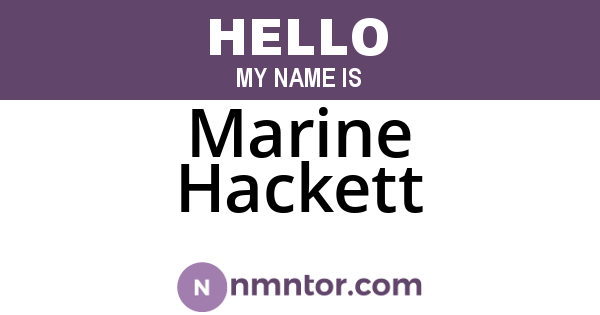 Marine Hackett