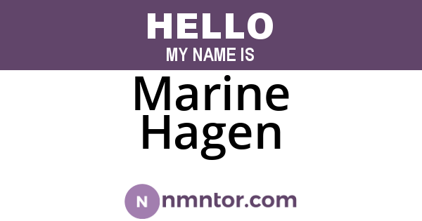 Marine Hagen