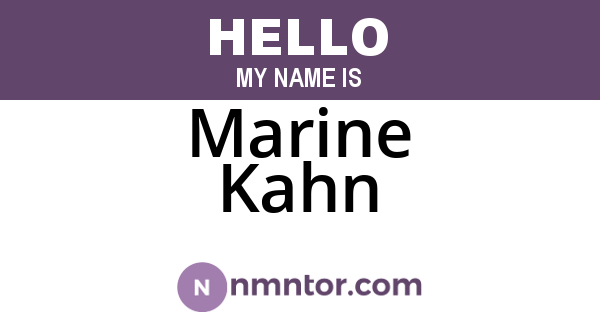 Marine Kahn
