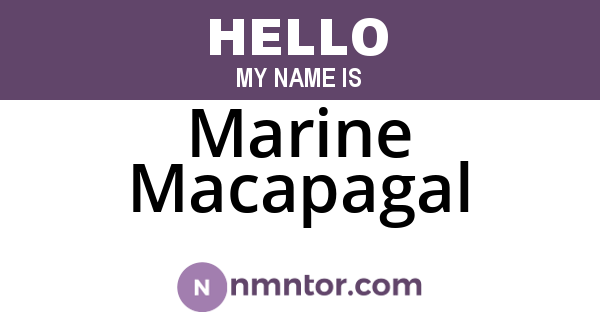 Marine Macapagal