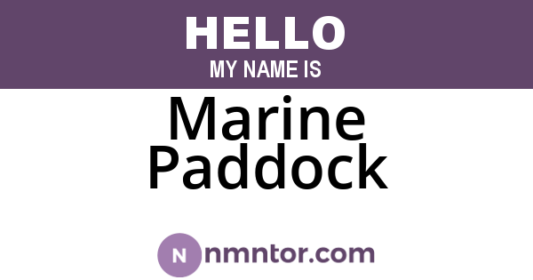 Marine Paddock