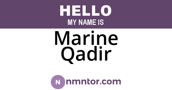 Marine Qadir