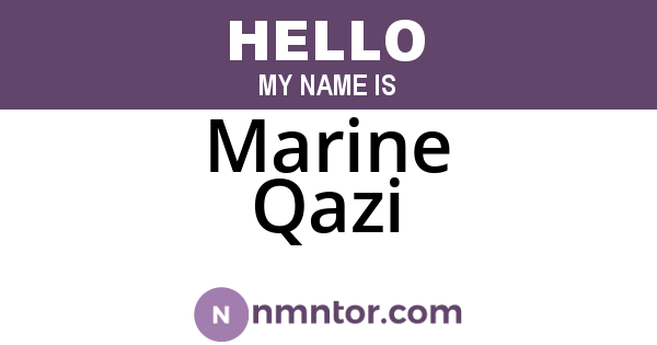 Marine Qazi