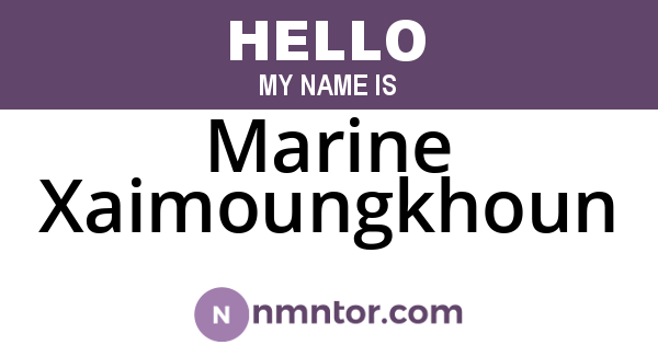 Marine Xaimoungkhoun
