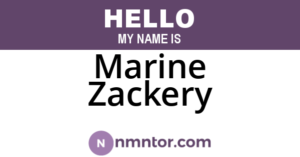 Marine Zackery