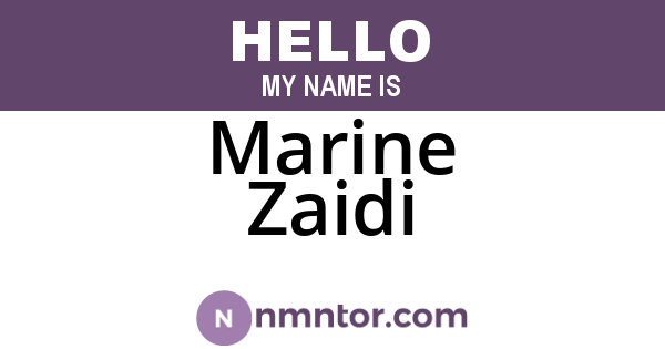 Marine Zaidi