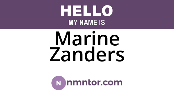 Marine Zanders