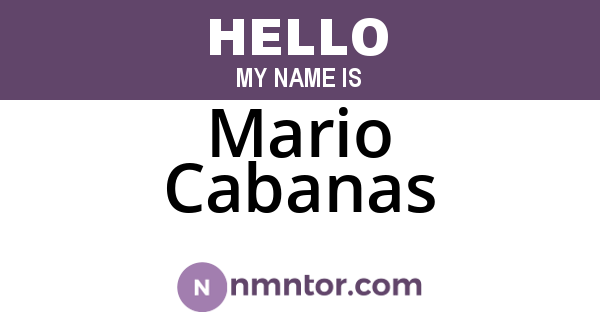 Mario Cabanas