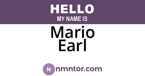 Mario Earl