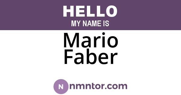 Mario Faber