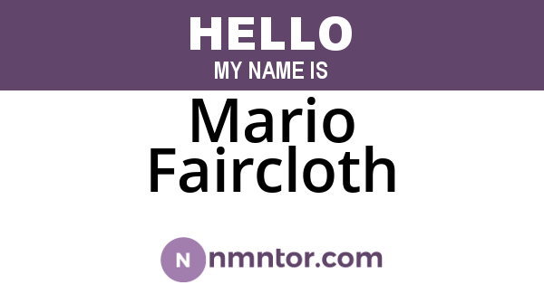 Mario Faircloth