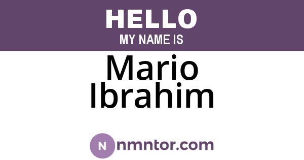 Mario Ibrahim