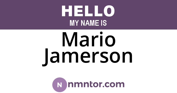 Mario Jamerson
