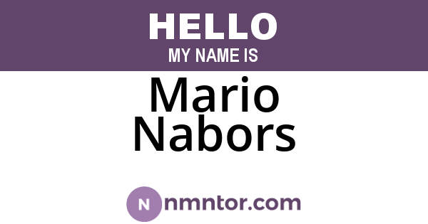 Mario Nabors