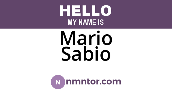 Mario Sabio