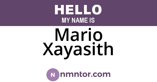 Mario Xayasith
