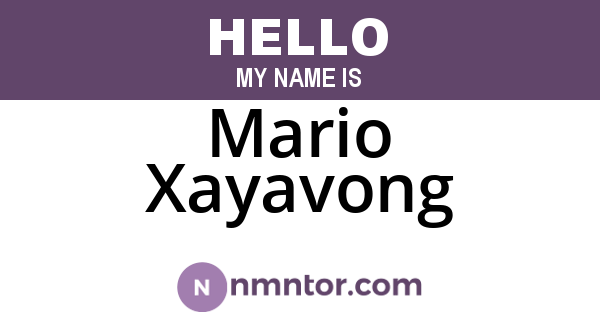Mario Xayavong