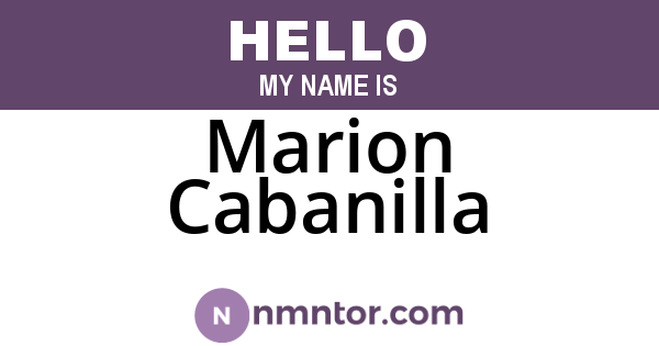 Marion Cabanilla