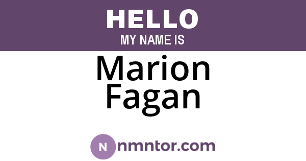 Marion Fagan