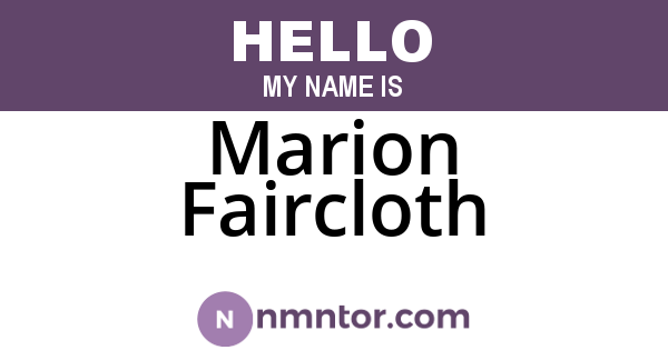 Marion Faircloth