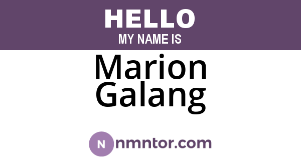 Marion Galang
