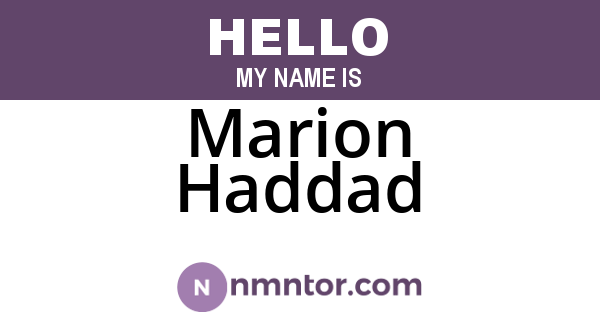 Marion Haddad