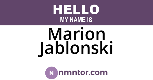 Marion Jablonski