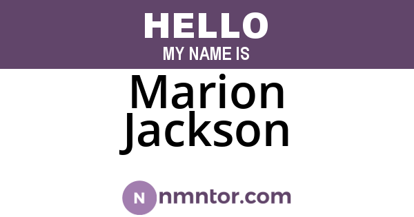 Marion Jackson