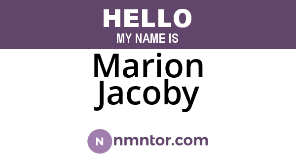 Marion Jacoby