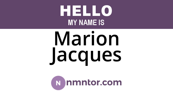 Marion Jacques