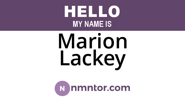 Marion Lackey